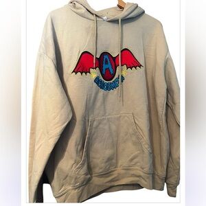 Aerosmith Y2K Grunge Super Dope Embroidered Crewneck Sweatshirt Sz L Earth Tone